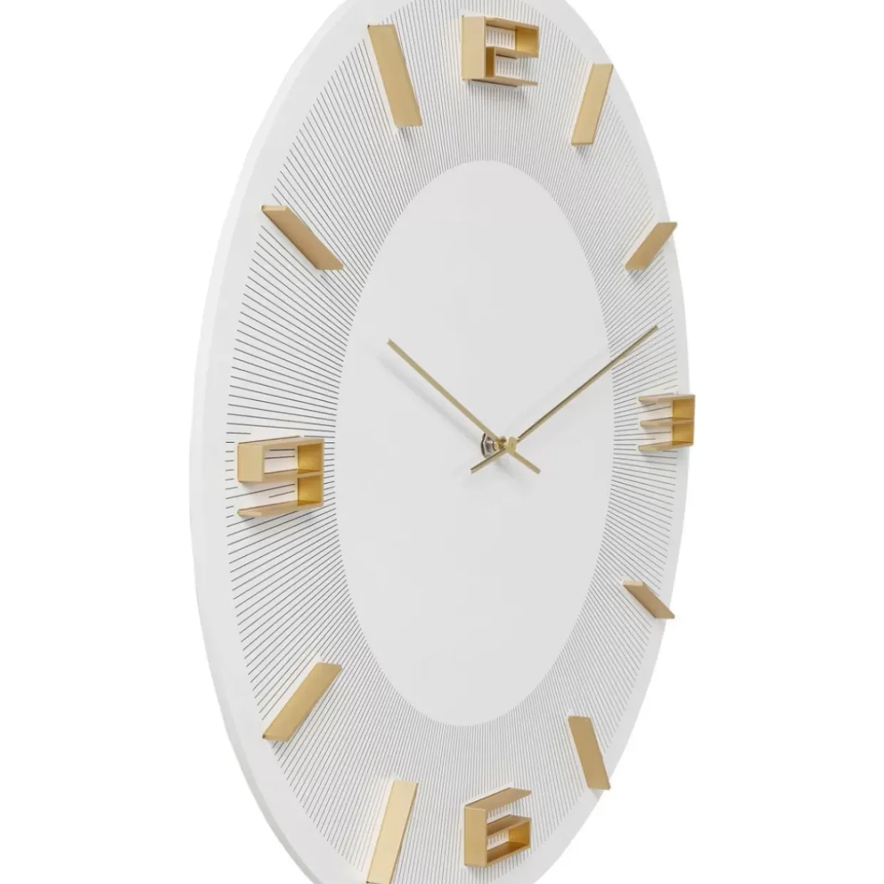 Wanduhr Leonardo Weis/Gold