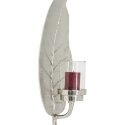Windlicht Leaf Silber