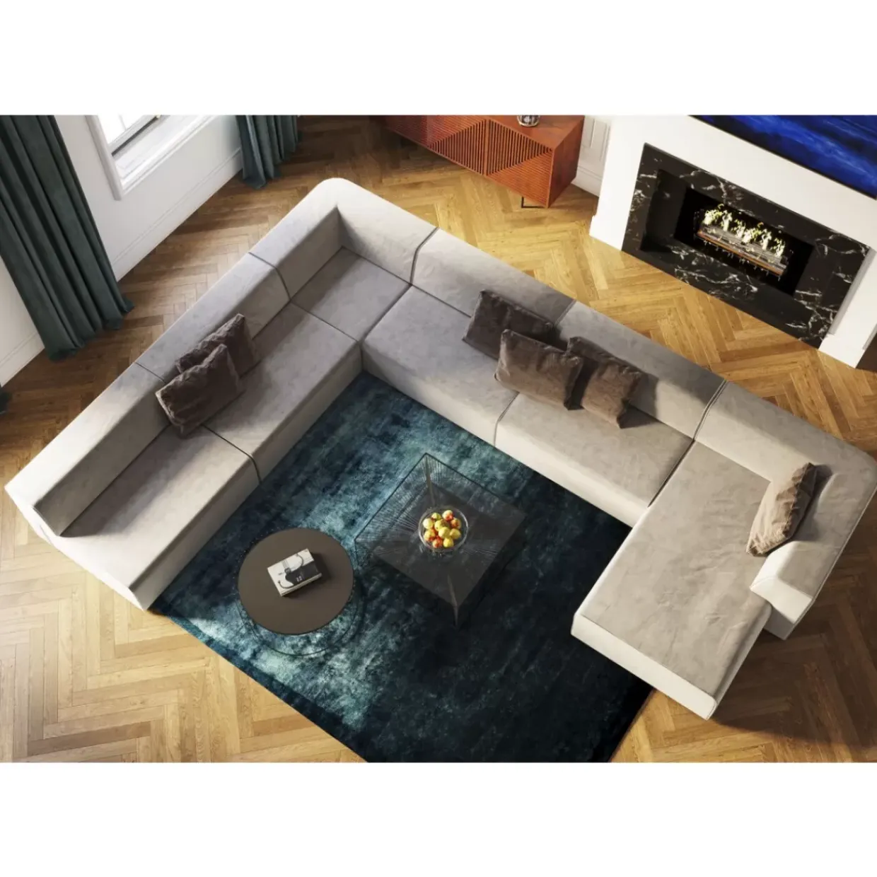 Wohnlandschaft Infinity Miami Grau 417Cm